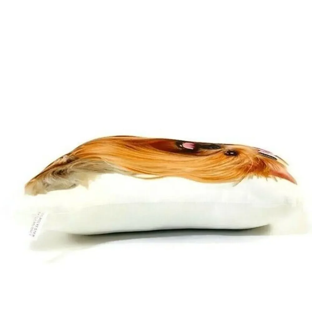 Yorkie Yorkshire Terrier Throw Pillow White and Brown 12 x 13